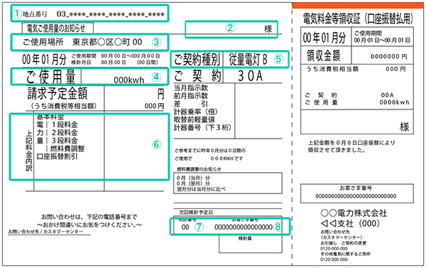 検針票サンプル